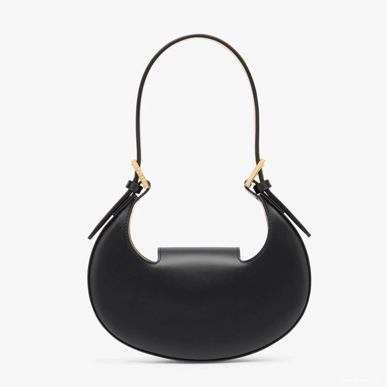 Cheap Hobo Mini Bag Leather Black In Fendi Calf Cookie 0708